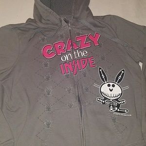 Gray Happy Bunny Hoodie